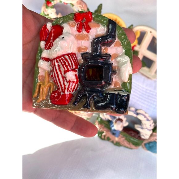 Chistmas Ornaments Hand Crafted Vintage Nativity, Tree, Snowman,Dog,Cats 9pc - Picture 5 of 11